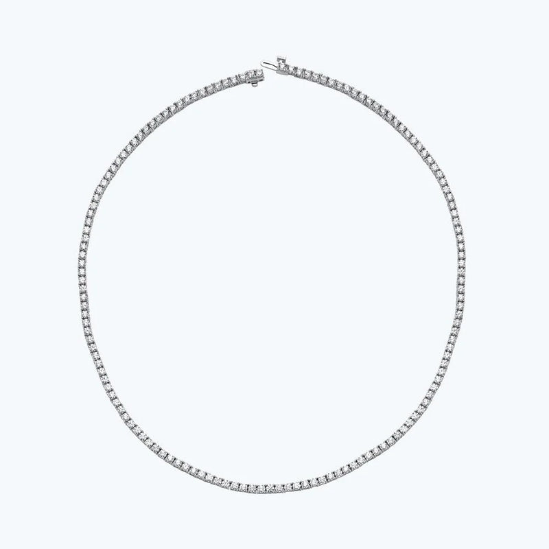 14 Ayar Beyaz Altın Tamtur Suyolu Kolye